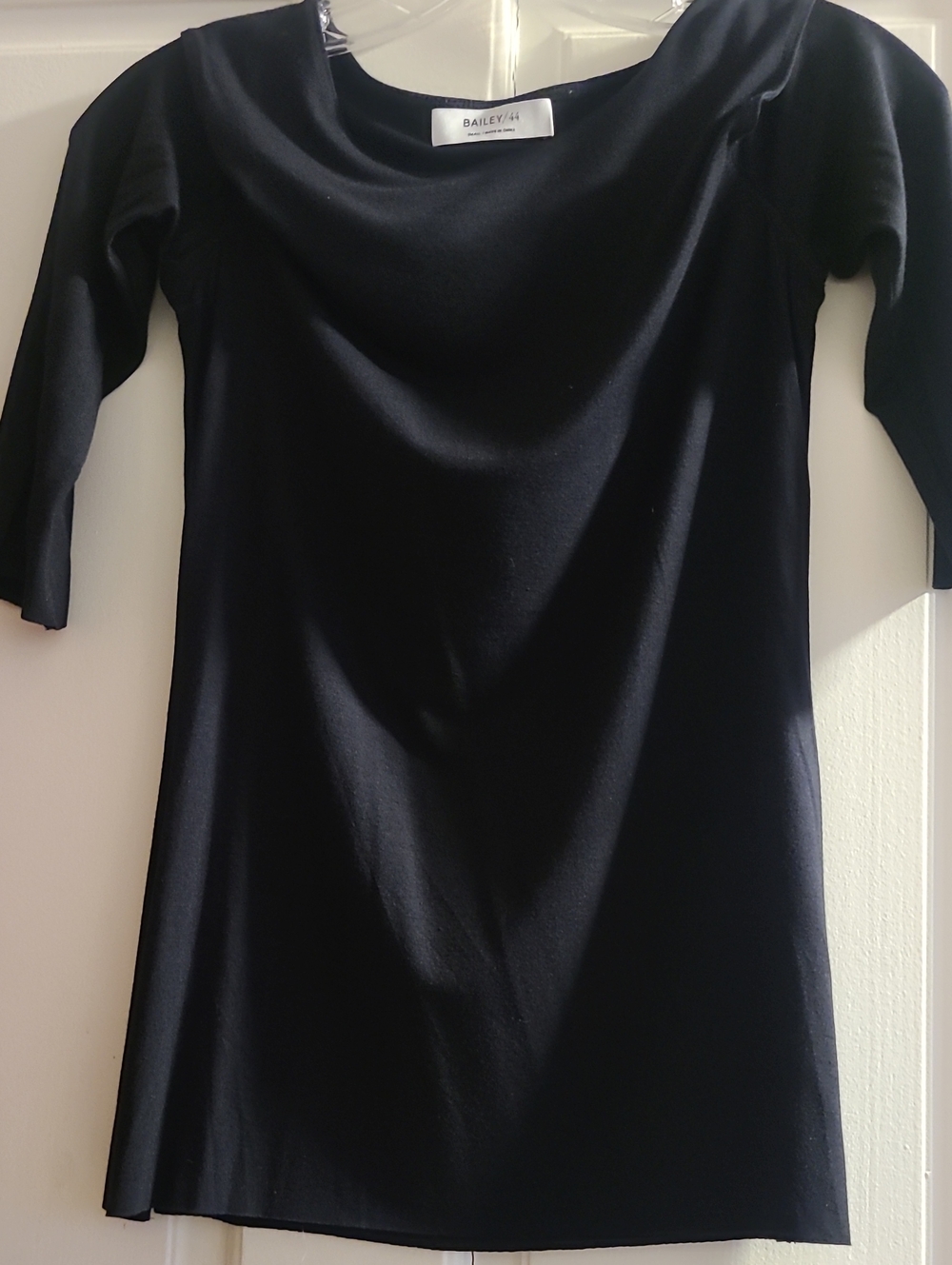 Bailey 44 Black Long-Sleeve Boatneck Sheath Dress